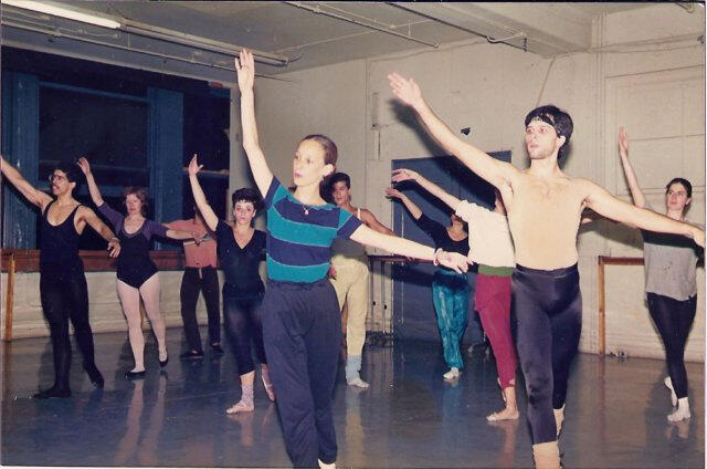 Teaching class at the original Peridance Center in New York City in the 1980s.
